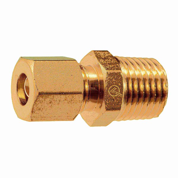 Midwest Fastener 1/4" OD x 1/4MIP Brass Compression Pipe Connectors 3PK 34482